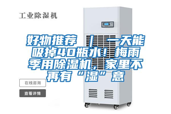 好物推薦 ｜ 一天能吸掉40瓶水！梅雨季用除濕機，家里不再有“濕”意